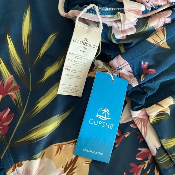 CUPSHE - Teal Floral One Piece s2X BNWT - Picture 2 of 3